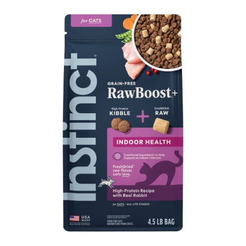 (新舊包裝隨機) Nature's Variety Instinct ((Raw Boost - Indoor Health)) Grain-Free Recipe with Real Rabbit 4.5lb 本能 凍乾生肉粒無穀物 室內貓配方 兔肉貓糧 4.5磅 (658702) (新舊包裝隨機) Nature's Variety Instinct ((Raw Boost - Indoor Health)) Grain-Free Recipe with Real Rabbit 4.5lb 本能 凍乾生肉粒無穀物 室內貓配方 兔肉貓糧 4.5磅 (658702)
